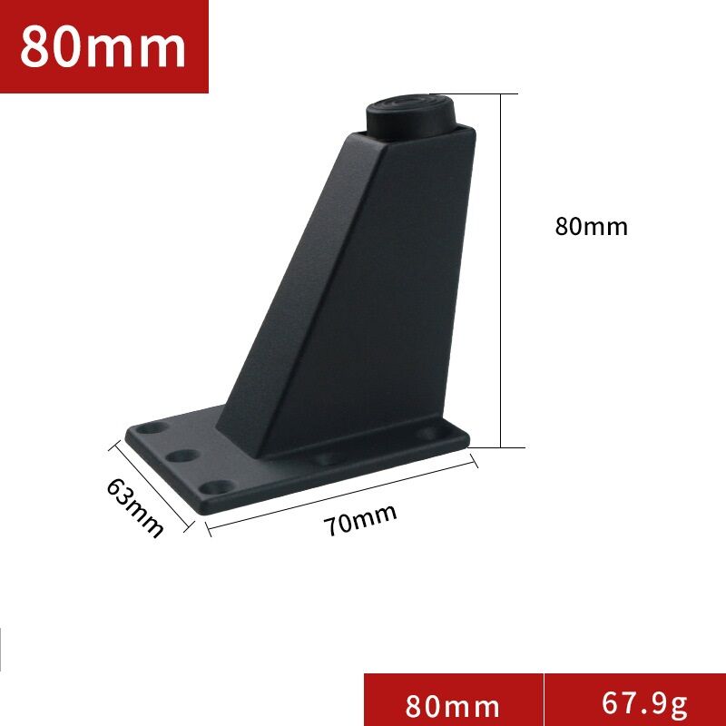 Lot de 4 pieds de meubles réglables en aluminium pour table de cuisine, canapé, table, armoire, étagère, faciles à installer, vis incluses, noir - 2