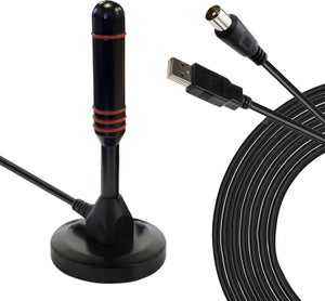 Antenne TV Intérieure 36DBI 200km - Amplificateur Signal TNT Puissant, Câble Coaxial, Support 4K HD VHF UHF