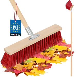 KADAX Scopa Stradale Con Bordo Antigraffio 2 In 1 Scopa Stradale Scopa Industriale Con Manico Lungo In Legno Scopa Stradale In Plastica 40 Cm 82129326