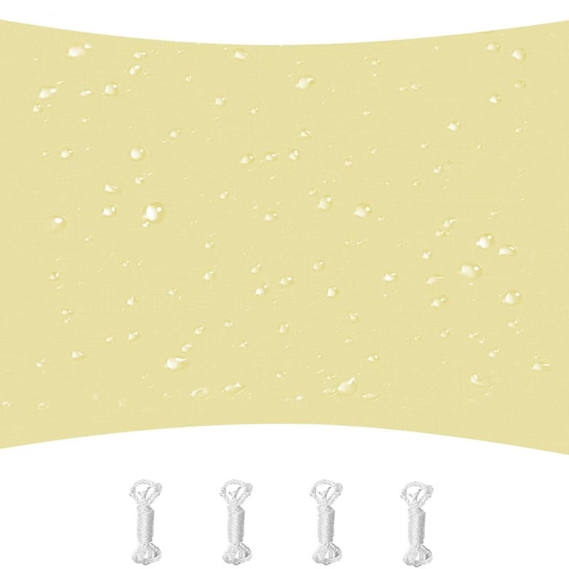 Żagiel przeciwsłoneczny prostokątny, wodoodporny, wiatroszczelny i anty-UV na patio, do ogrodu, tarasu 2x4m beżowy