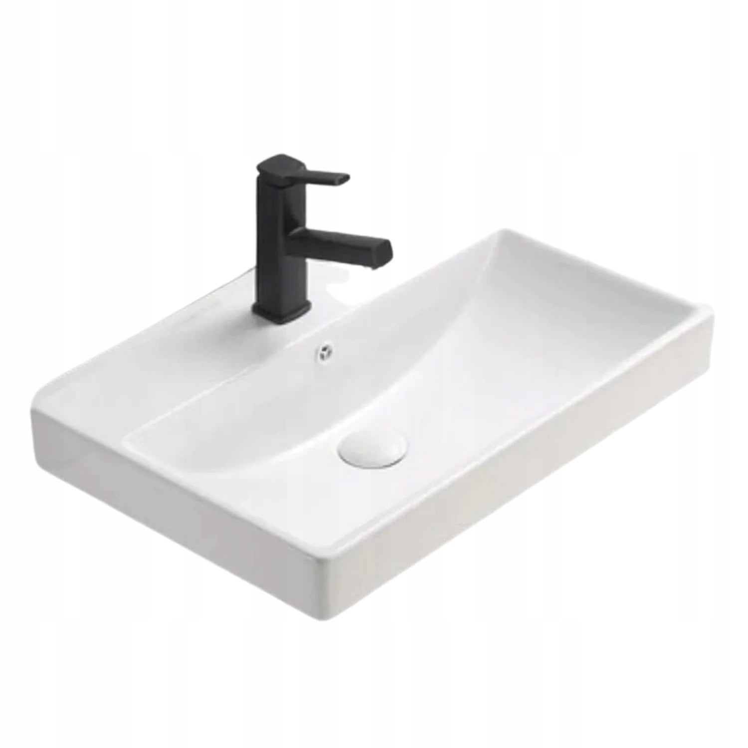 Umywalka meblowa RITA 60 cm biała połysk ceramika prostokątna - 3