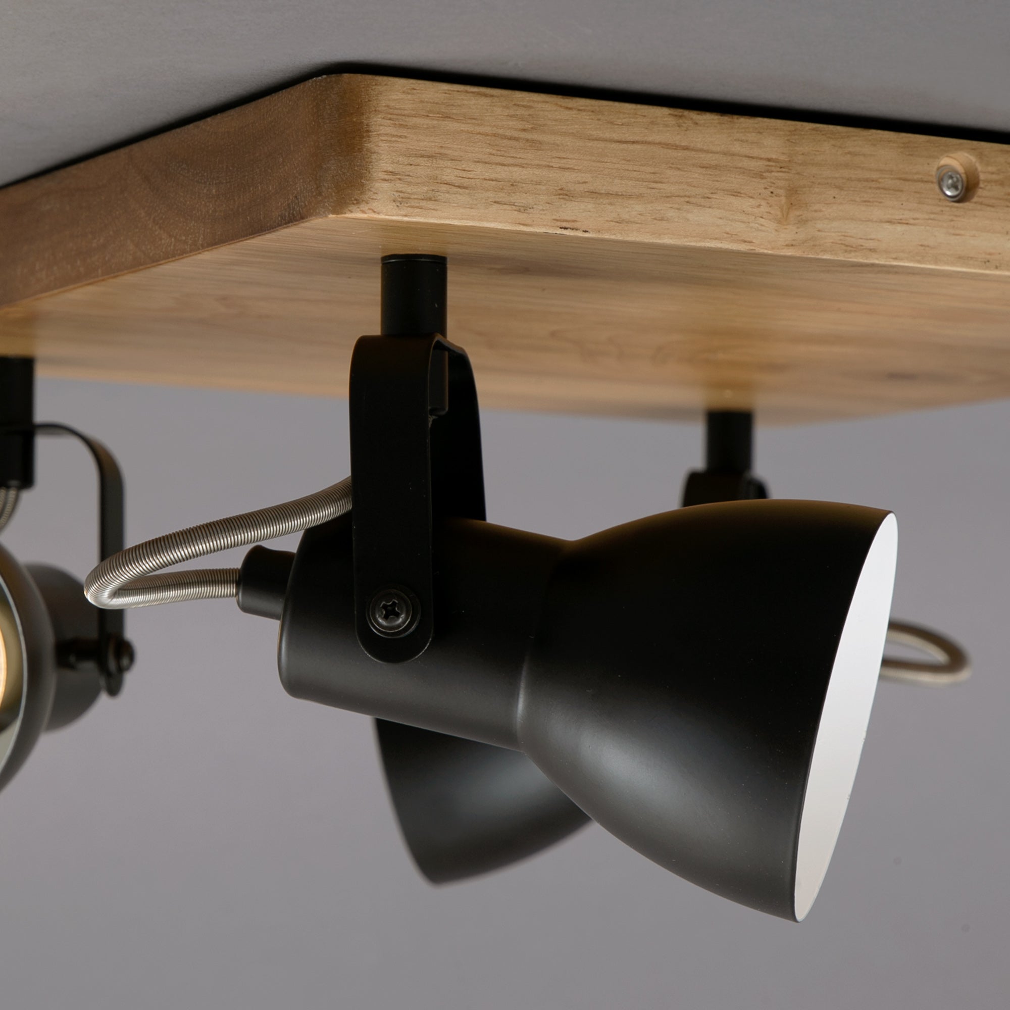 Plafonnier Spot BRILONER LEUCHTEN ARBO, 35 W, IP20, noir, bois-métal, incl., 4x GU10, 28 x 28 x 13,5 cm - 5