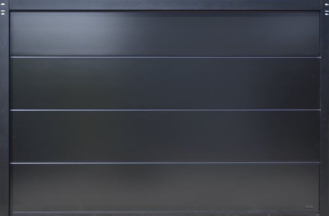 Porte de garage sectionnelle motorisée Noir 2100 l.300 x H.200 cm x Ep.40 mm