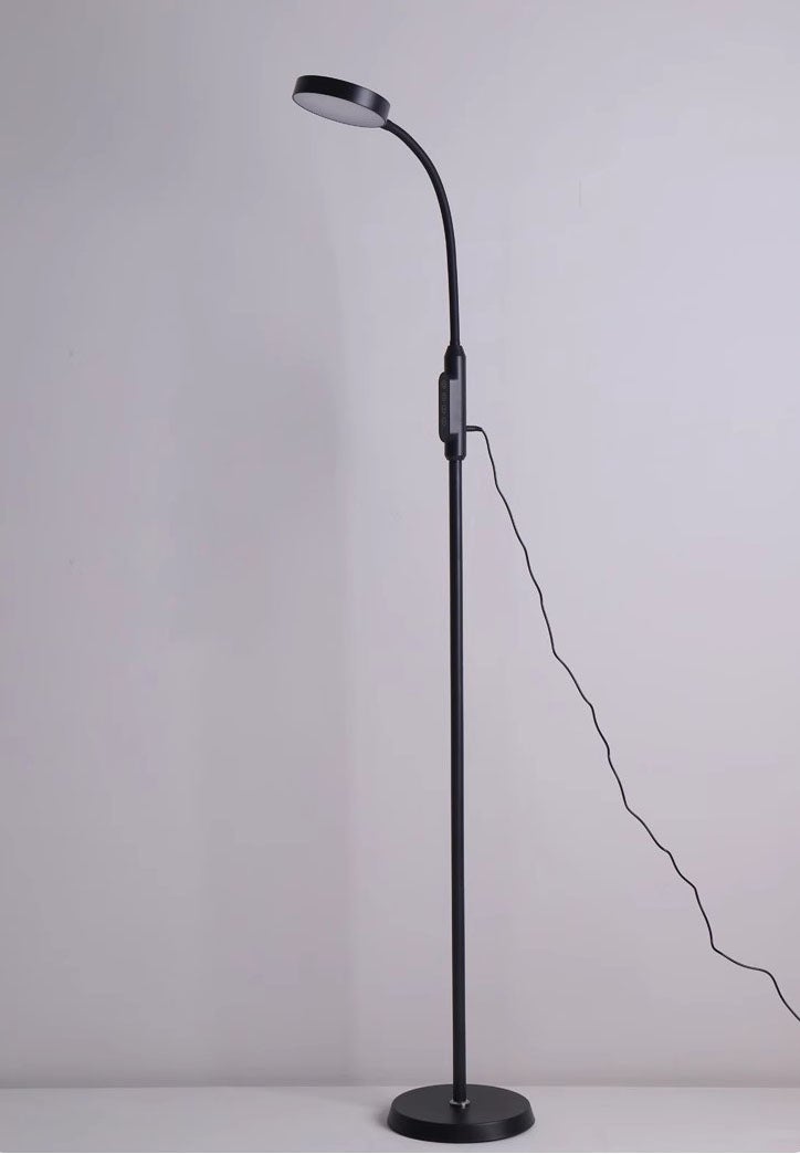Lampadaire à réglage flexible, télécommande tactile, gradation continue, lampe de lecture LED, convient pour le bureau et l'étude (noir) - 2