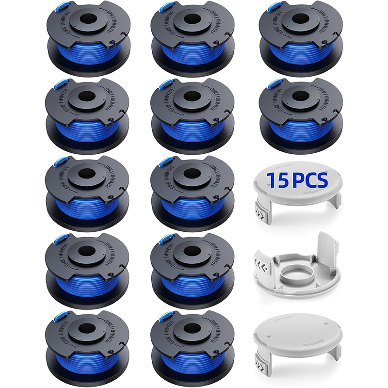 15 zapasowych szpul do kosiarek Ryobi One+ AC14RL3A 18V 24V 40V, średnica szpuli 1,65 mm, długość 3,4 m