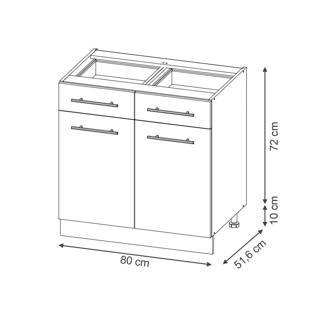 Vicco Meuble cuisine Fame-Line, GrisBeige, 80cm sans PT - 3