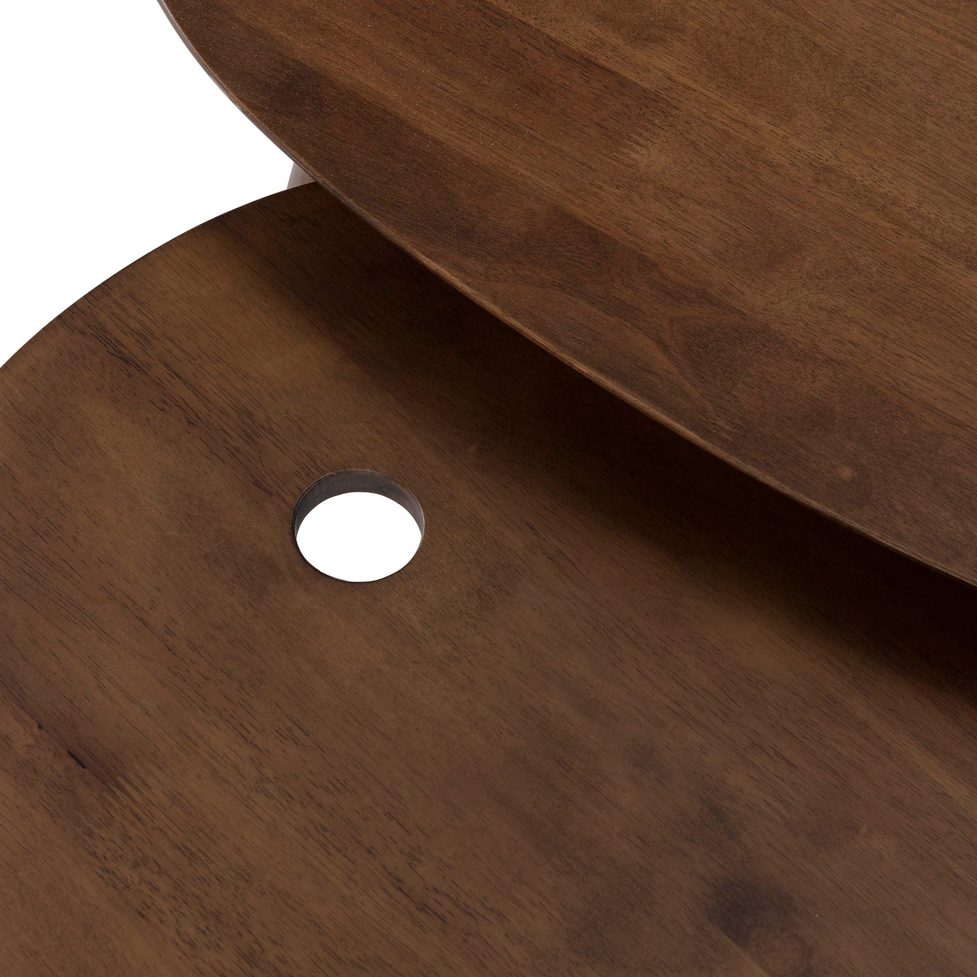 Set de 2 tables basses Eclipse couleur noyer, bois massif - 5
