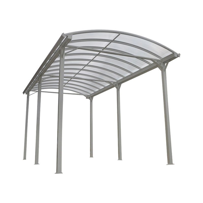 X-Metal Carport aluminium blanc 27,36m² pour camping-car toiture polycarbonate 6mm 3,60x7,62m - 2