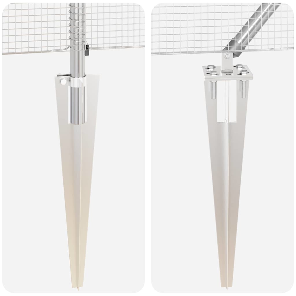 Clôture avec poteaux Argent 05 x 100 m Acier - 9