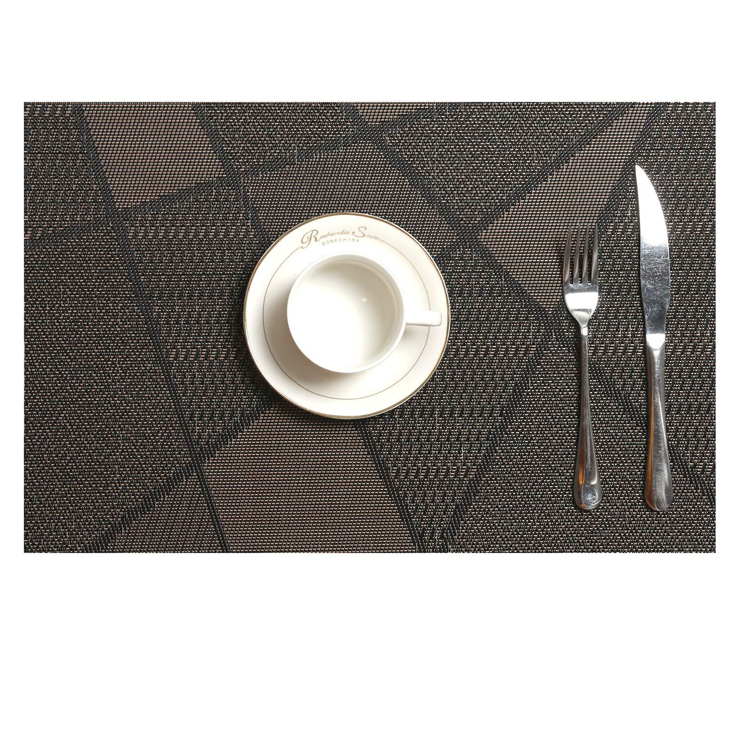 Zestaw 6 zmywalnych obrusów z PVC, antypoślizgowych i odpornych na zużycie, łatwych do czyszczenia i przechowywania, przyjaznych dla środowiska.