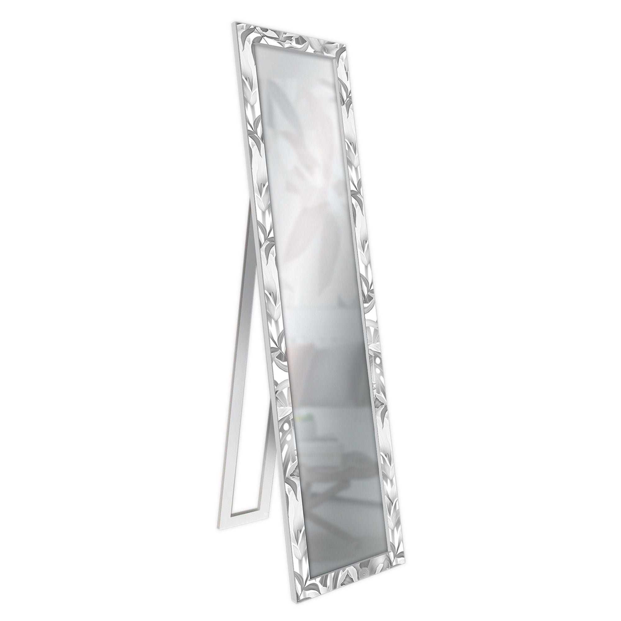Specchio da parete MIRROR SHABBY CHIC 38x121 cm colore Bianco Vorrei