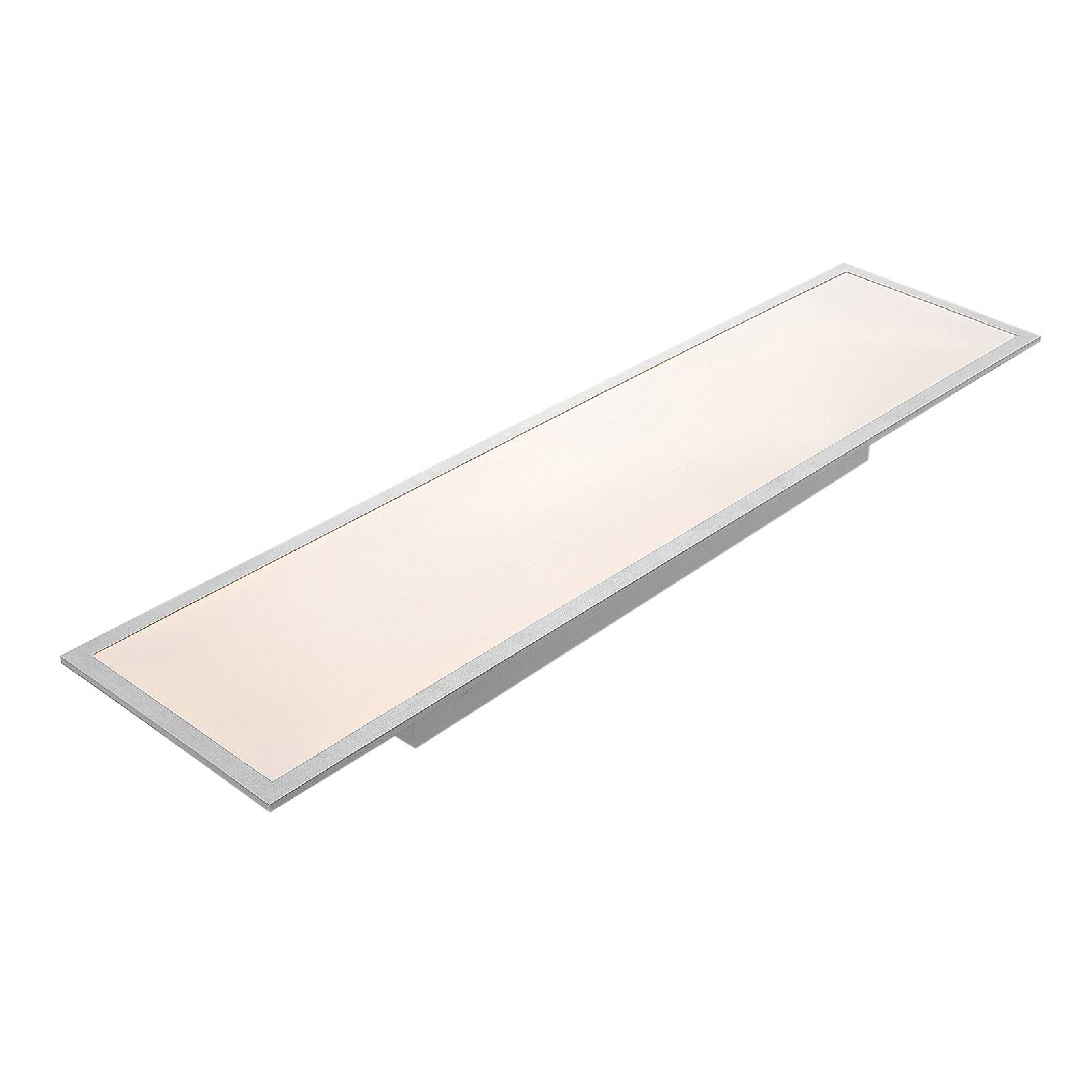 Panel LED Lindby Stenley, 4000 K, 120 cm x 30 cm, plateado/blanco ...