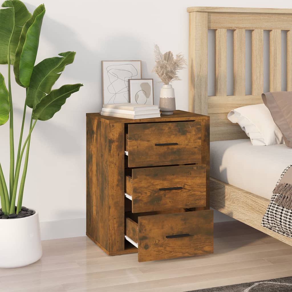 Table de chevet，Table d'appoint, Table de nuit pour Salon Chambre Chêne fumé 50x36x60 cm Bois d'ingénierie499566 - 3