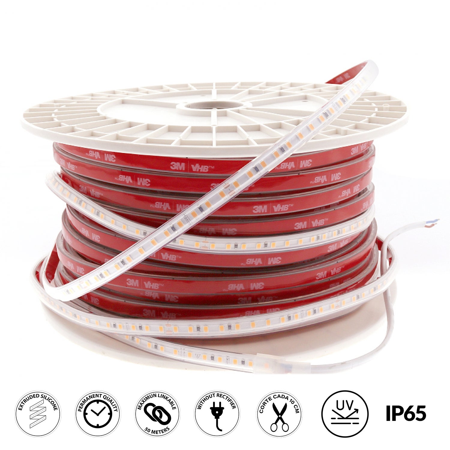 Tira LED 1m Blanco Cálido 3000K | 12V 12W 1200LM SMD2835 | Dimmable IP20 Interior