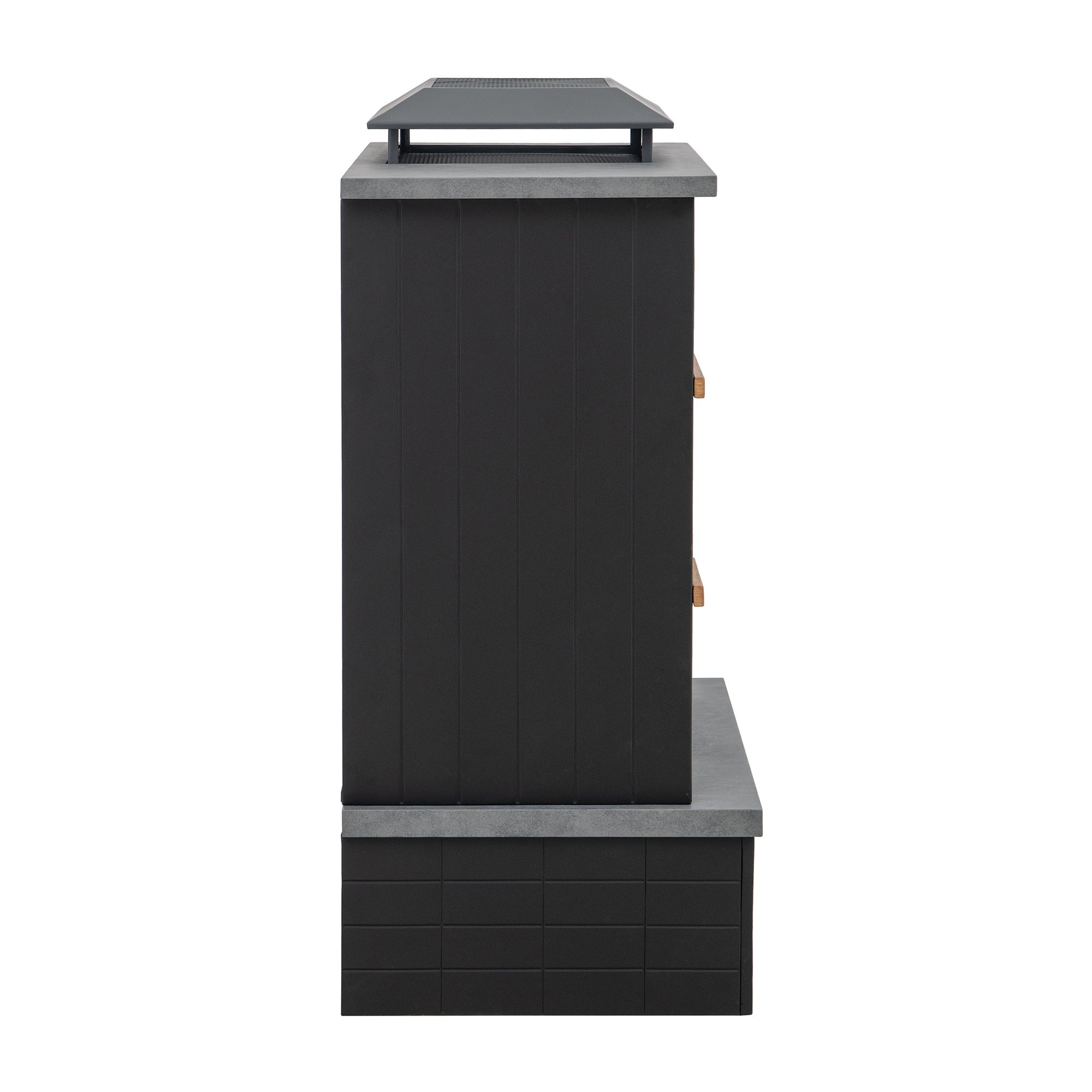Lareira a lenha de aço ETNA - 106 cm x 132 cm, preta - 9