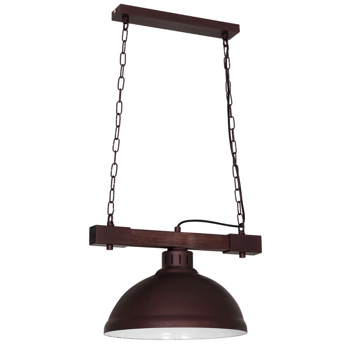 Lampa wisząca Hakon brązowa-ciemne drewno 1xE27x15W wym: 70 x 40 x 30 cm metal Luminex