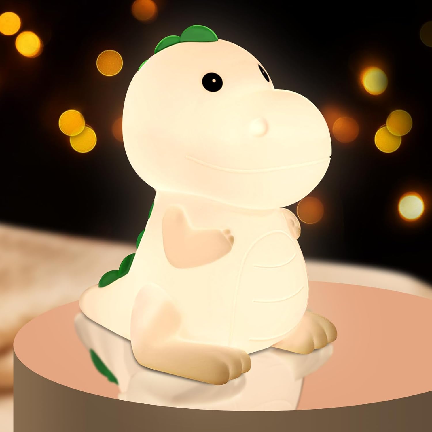 Lampka nocna dla dzieci z motywem dinozaura, akumulatorowa, 7 kolorów, 3 poziomy jasności, lampka nocna dla dzieci, dekoracja pokoju dziecięcego