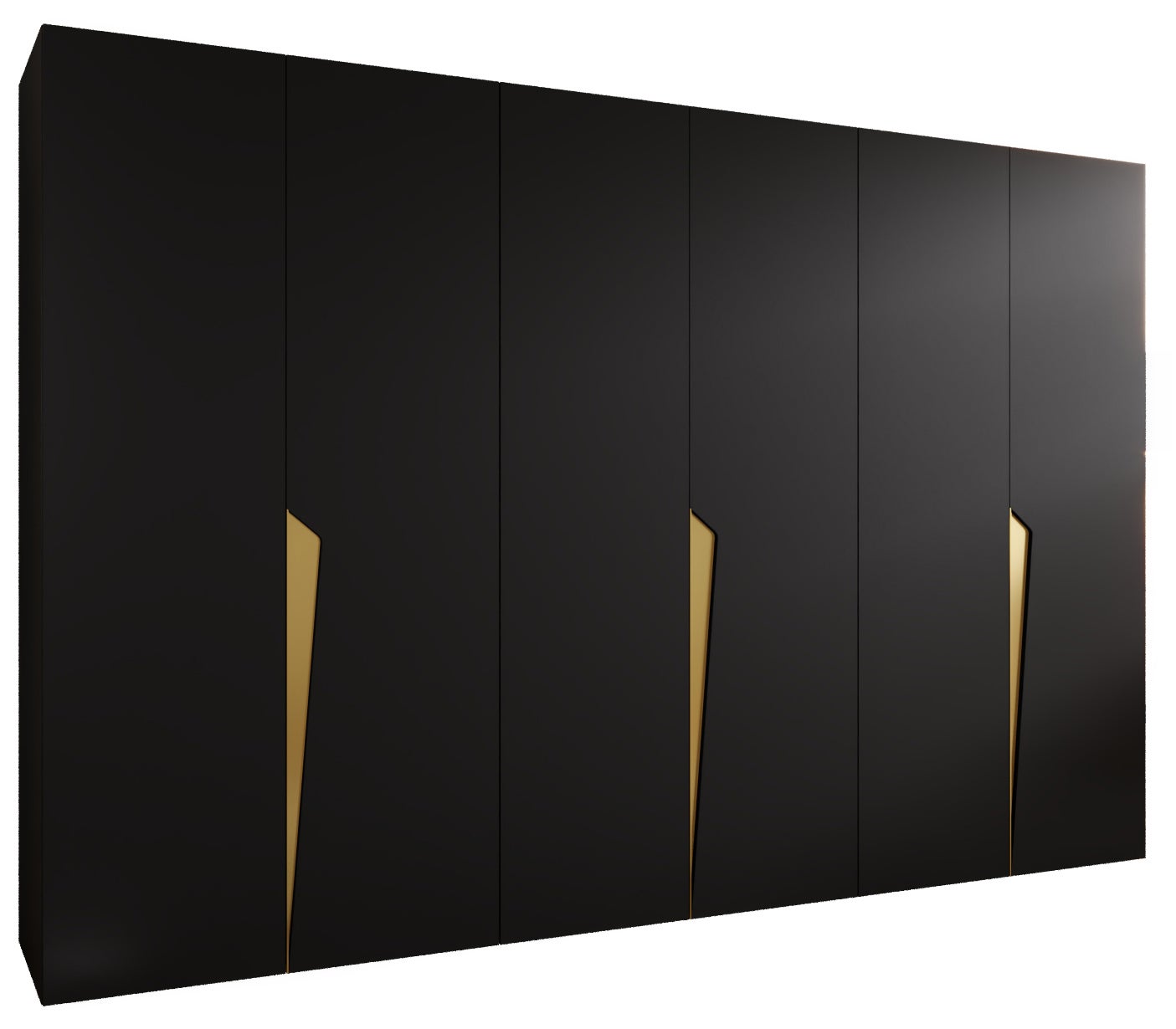 Szafa uchylna otwierana Piano 1 300 (100x3) x 52 x 202 cm czarny + u. Złoty Abiks Meble