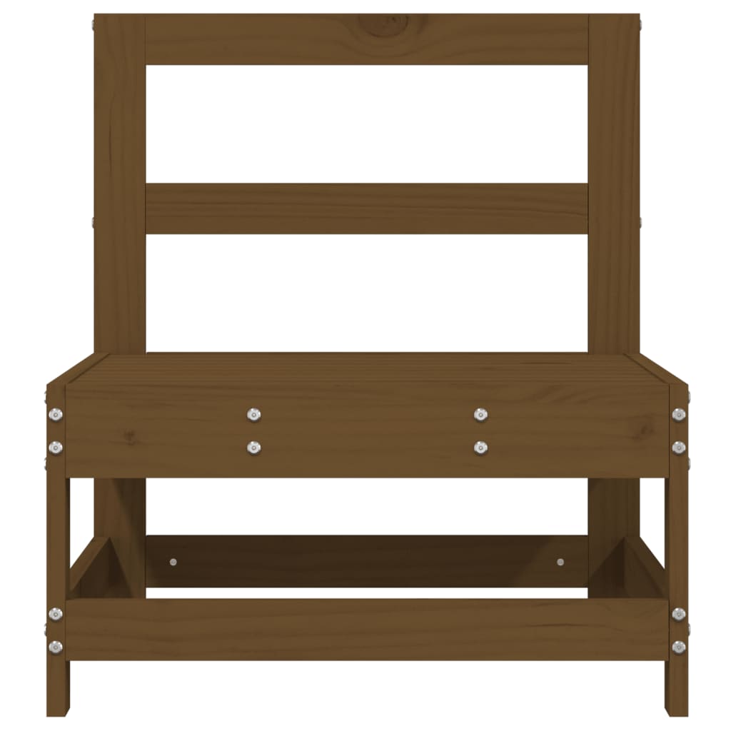 2 pz Divani Centrali da Giardino，Divano per esterno，Sofà Miele in Legno Massello di Pino CFW20097 - 4