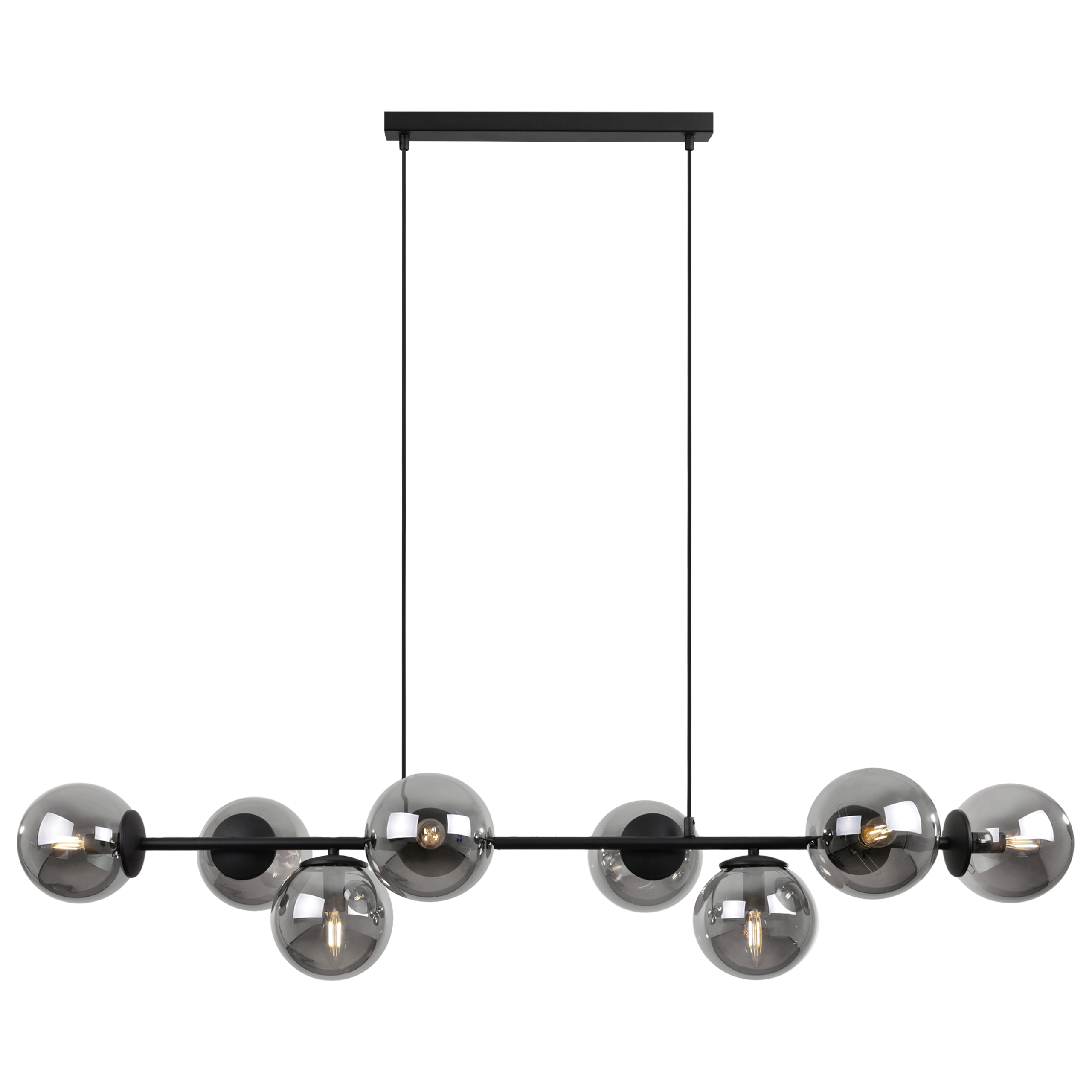 Lampa sufitowa wisząca Siena czarna glamour 8xE14 klosz kula grafitowa Light Home LH