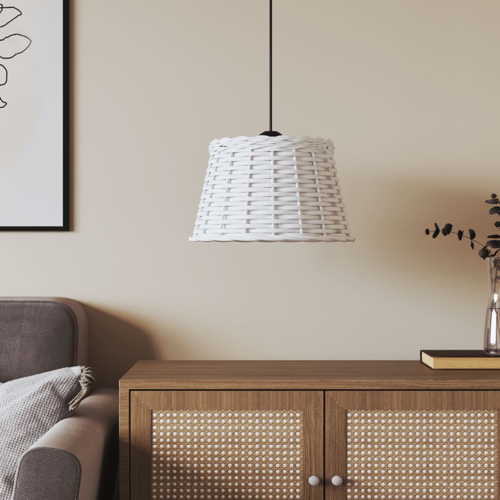 Maison exclusive - pantalla para lámpara de techo mimbre blanco ø38x23 cm