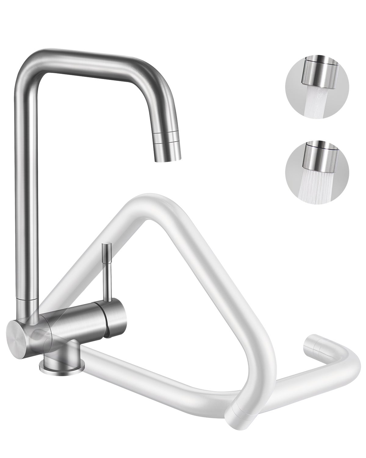 SOFETIY MAX Robinet Cuisine Rabattable avec 2 Jets, Mitigeur Evier ...