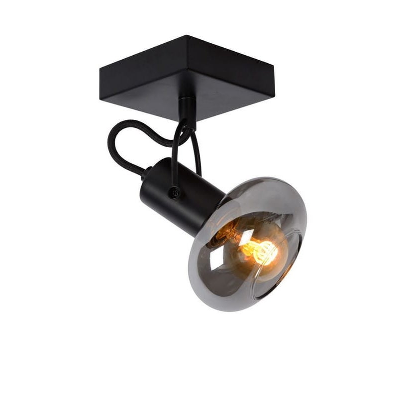 Lampa sufitowa MADEE transparentna-czarna 1xE14x25W szkło wym:18x9x9cm IP20 Lucide