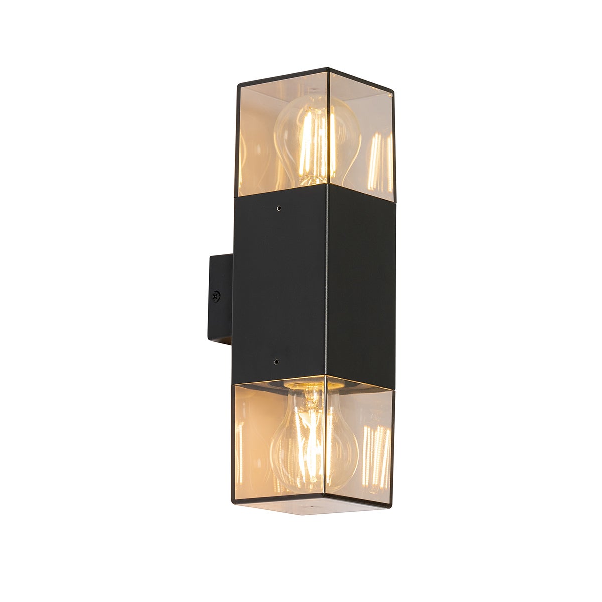 Qazqa nowoczesny lampa up &amp; down do ogród - Denmark - czarny, max. 15w, e27, 8.5cm, IP44, z 2 punktami świetlnymi