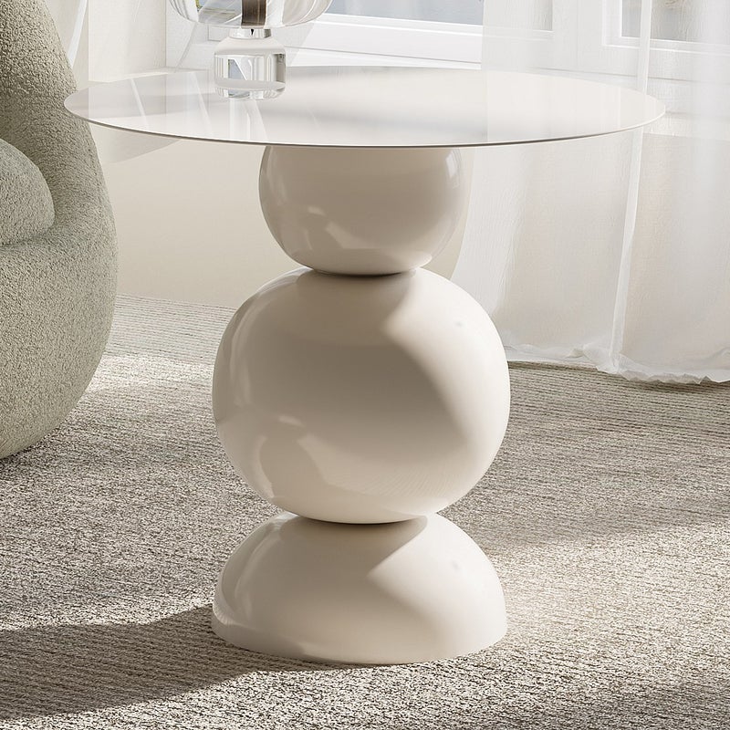 Stolik dostawiany z metalu - Kremowy - JESINA