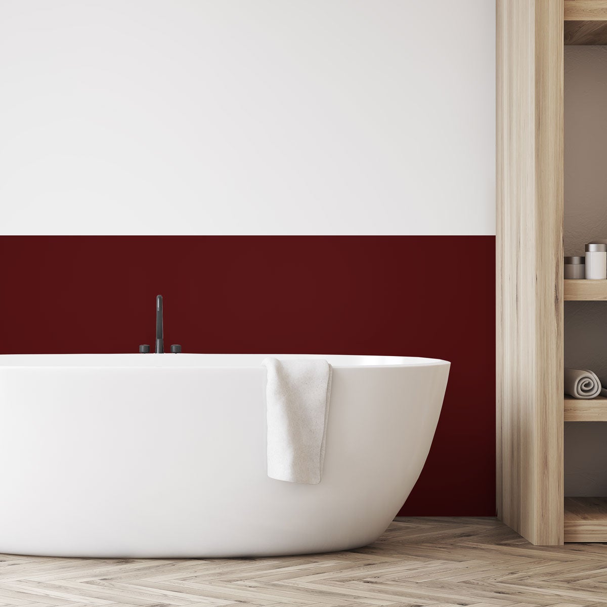 Rouleau adhésif décoratif Vinyle au Mètre - Sticker Lavable Imperméable Mur Cuisine Meubles - 60cmx1m - Bordeaux - 6