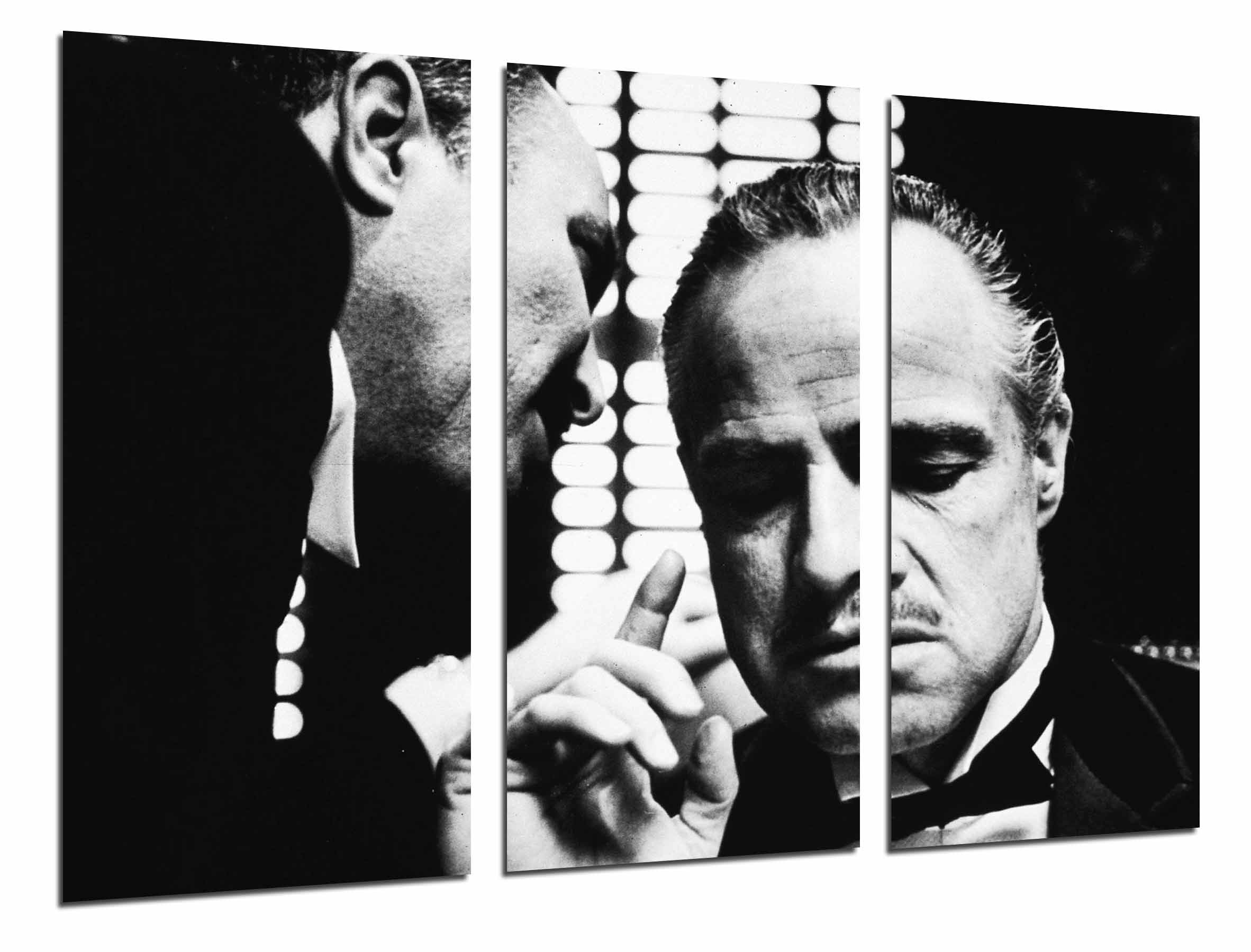 Cine antiguo vintage, blanco y negro, el padrino, impresión fotográfica sobre madera, cuadro moderno decorativo