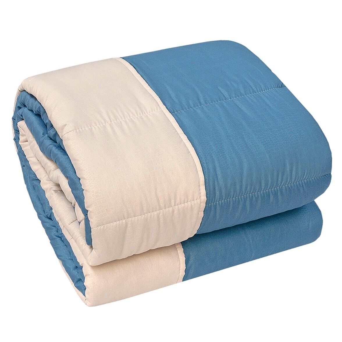Colcha edredón doble cara de invierno 250 gr manta cálida cama 1 plaza azul