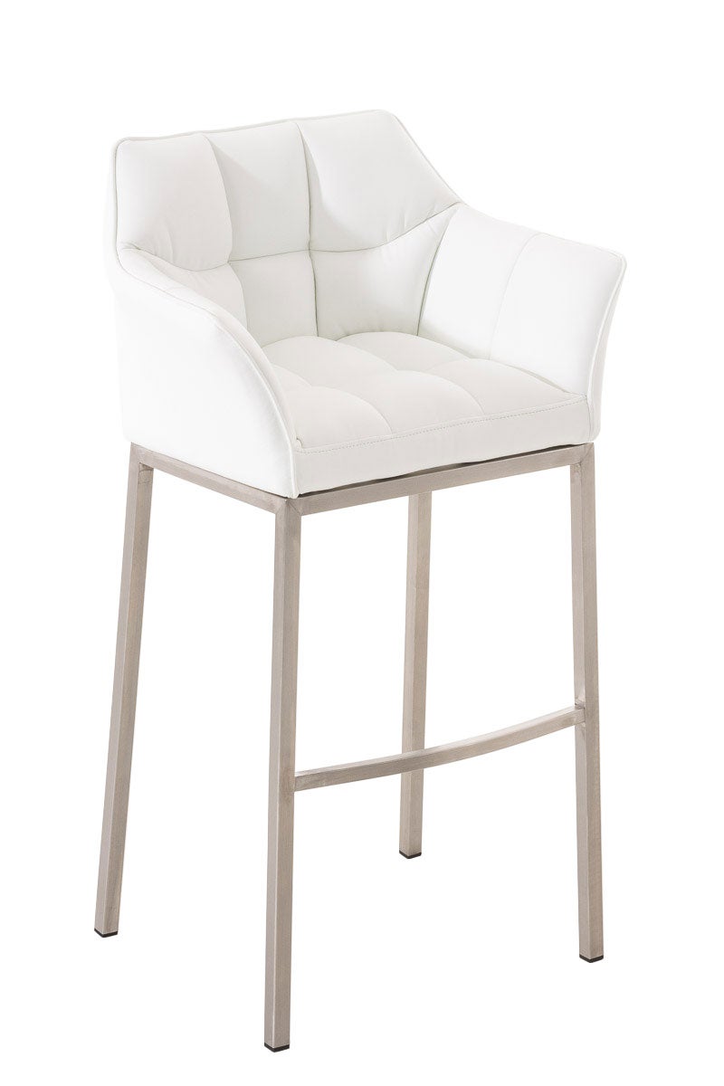 Taburete de bar damaso e con estructura de 4 patas blanco