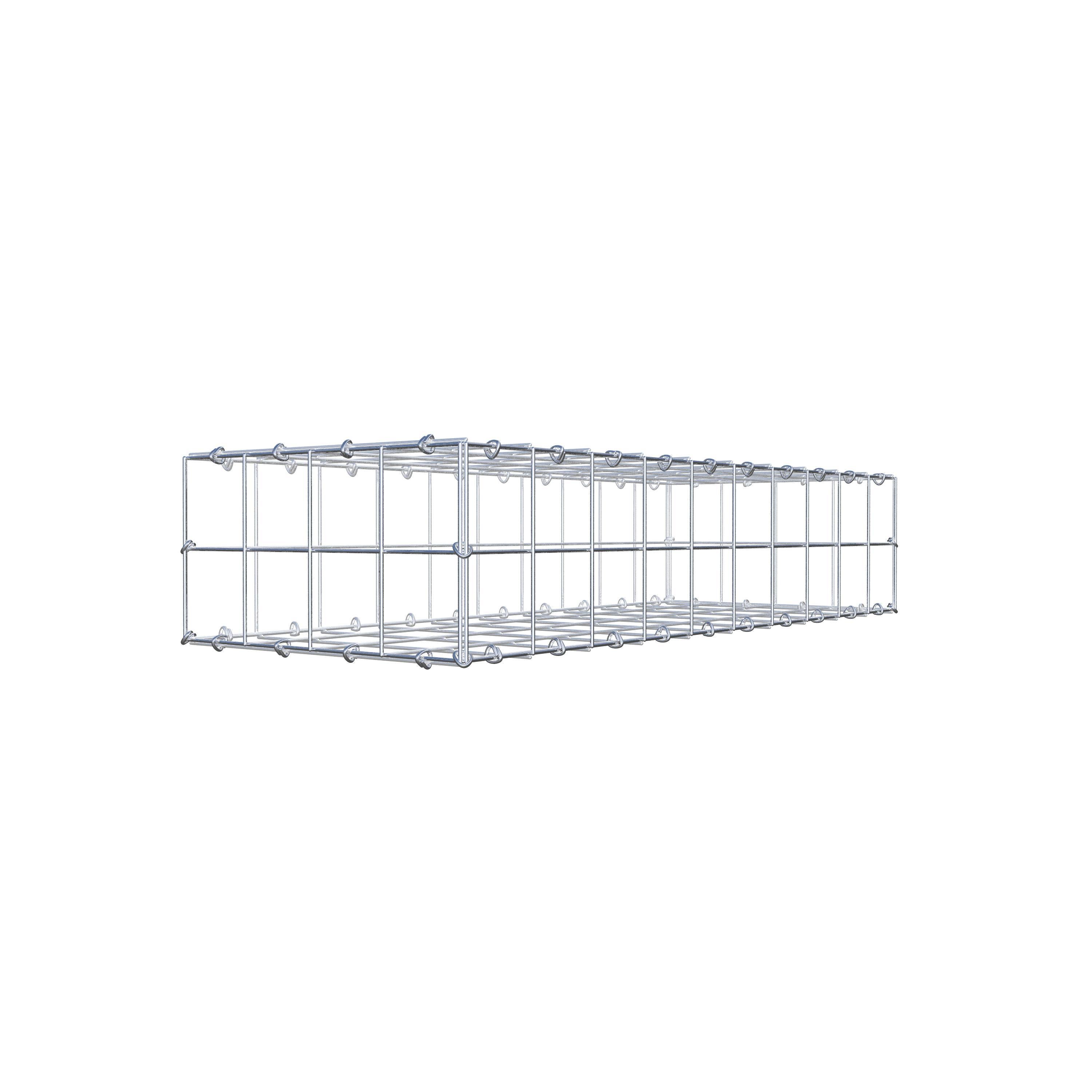 Gavión de acero galvanizado 100x20x40cm (LxAxP), malla 10 x 10cm, Anillo en C, jaula metálica para muro o jardín - 6