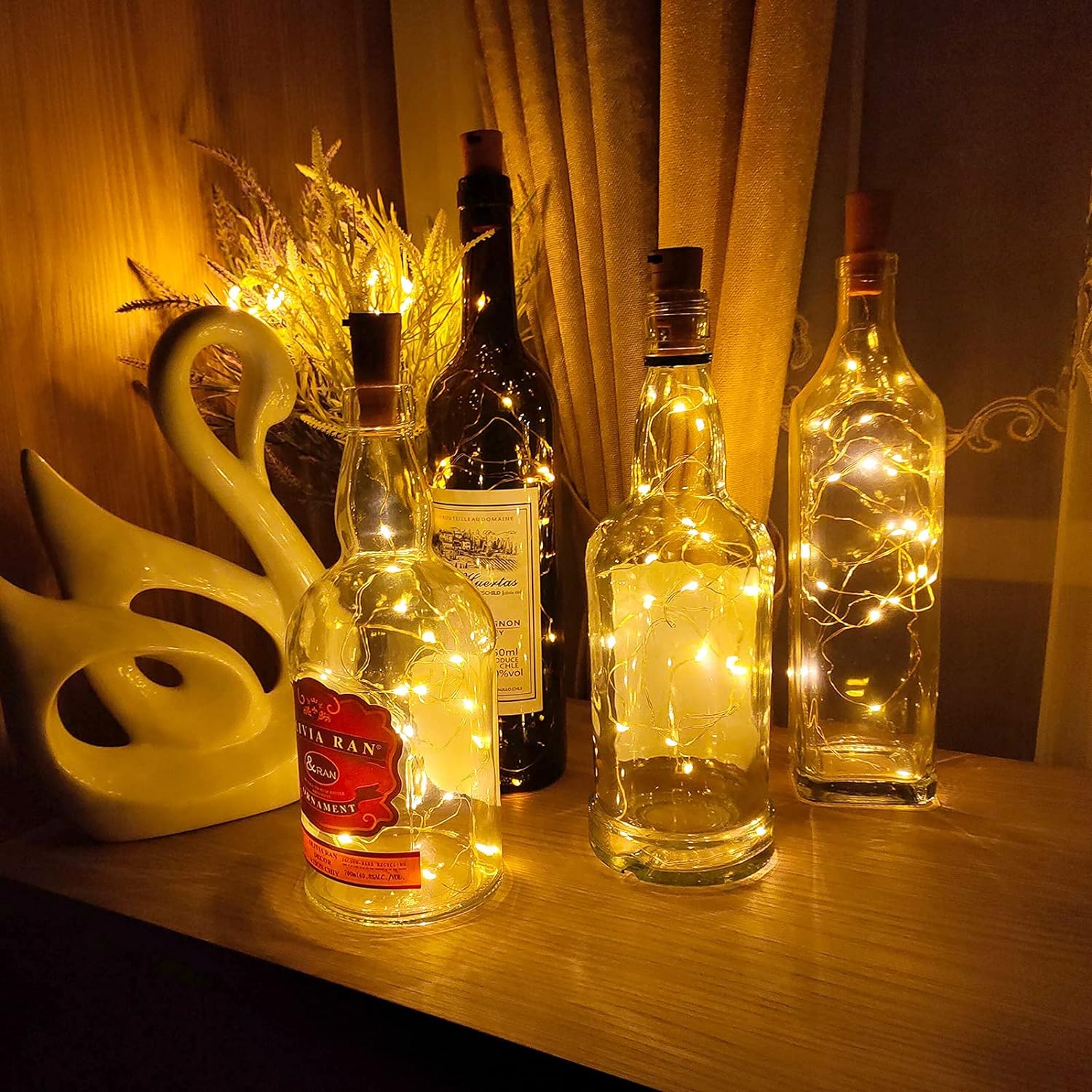 Lot De 2 Guirlandes LED à Mettre Sur Des Bouteilles - 2 Mètres, 5 Couleurs Au Choix, Piles