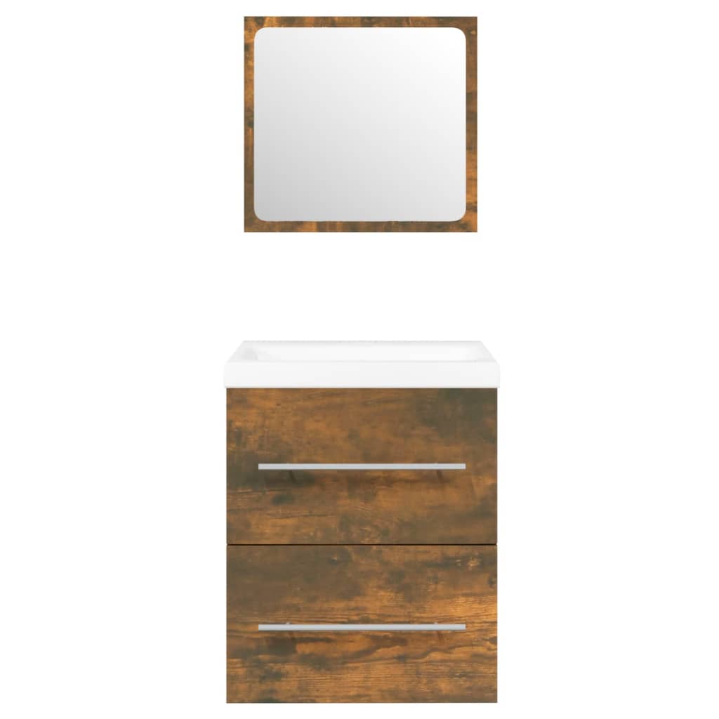 Mobile lavabo con vasca integrata 41 x 385 x 48 cm in legno lamellare marrone 02_0006868 - 4