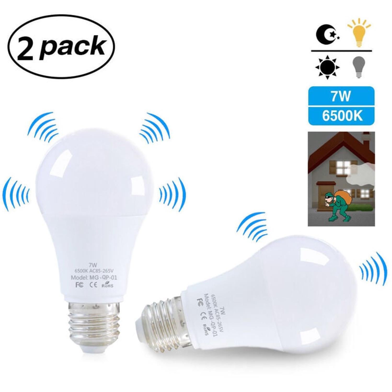 4 Lampadine LED E27 Con Sensore Di Movimento 15W 6500K Bianco Freddo - PIR Per Interni