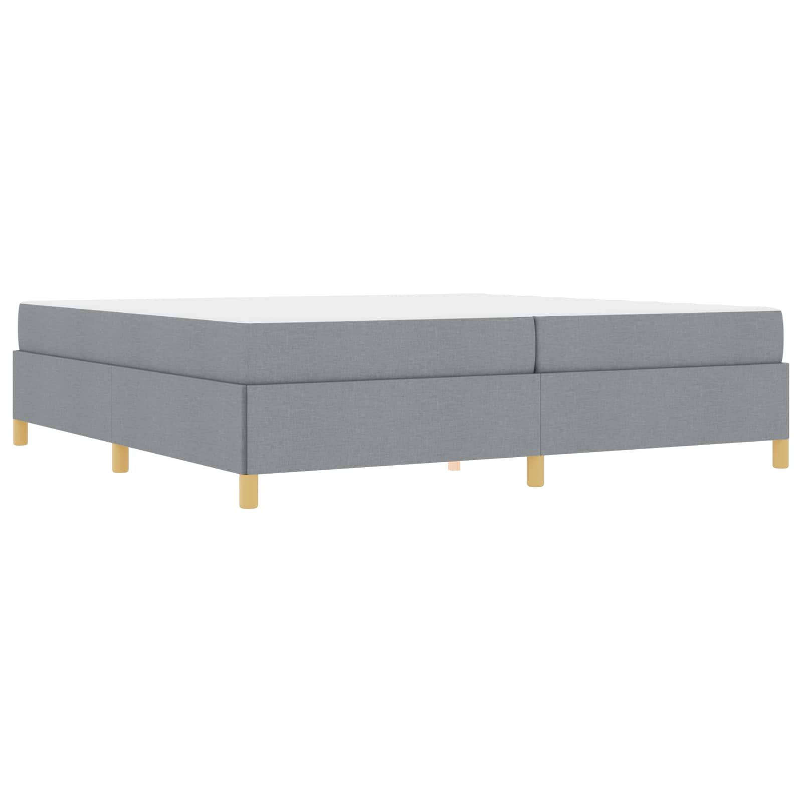 Cadre de lit gris clair, tissu, pour la chambre, 200 × 200 cm - 4