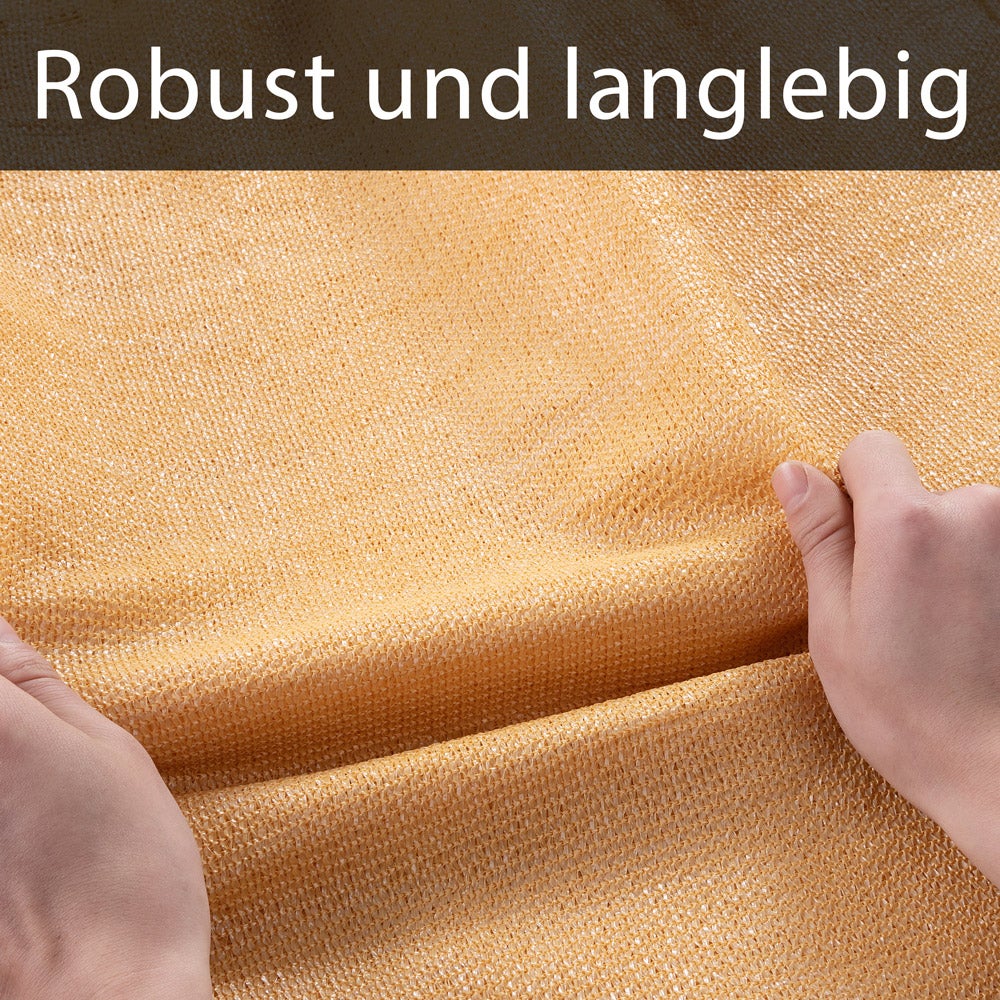 Brise-Vue 1x10m Beige HDPE 150g/m² - Pare-Soleil Jardin Balcon, 85% Ombrage, Résistant UV Vent Intempéries + 50 Attaches