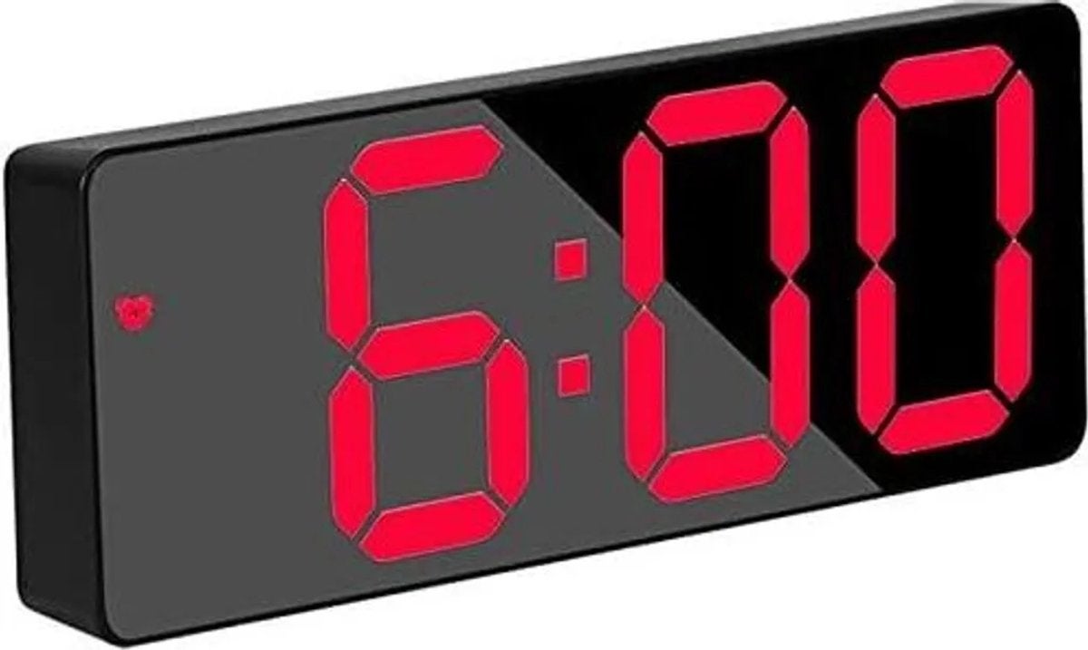 Ceas deșteptător digital cu LED, ceas de birou modern, roșu