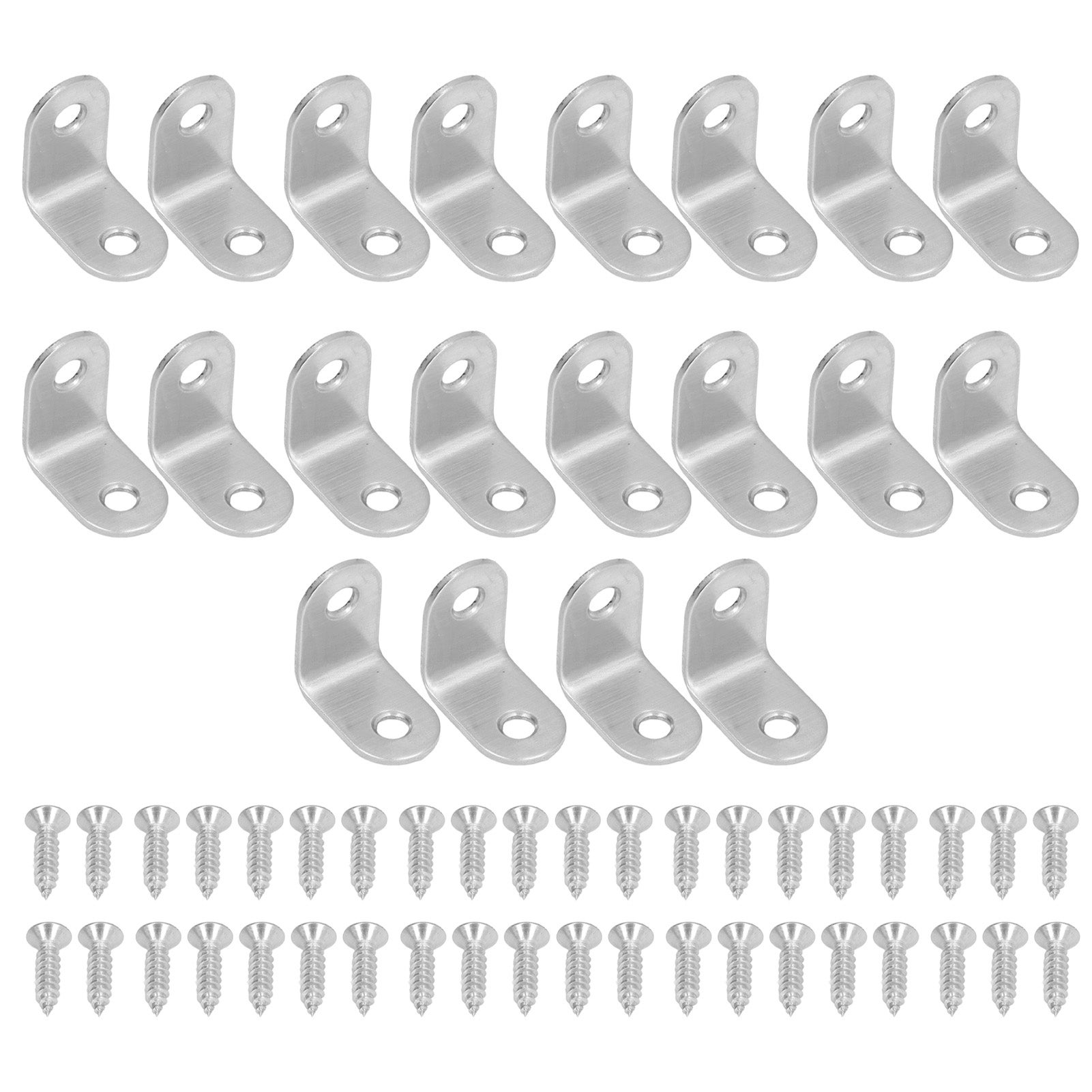 Lot De 20 équerres Blanches 20x20mm, En Acier Carbone - Fixation Pour Meubles En Bois Avec Vis 98943426