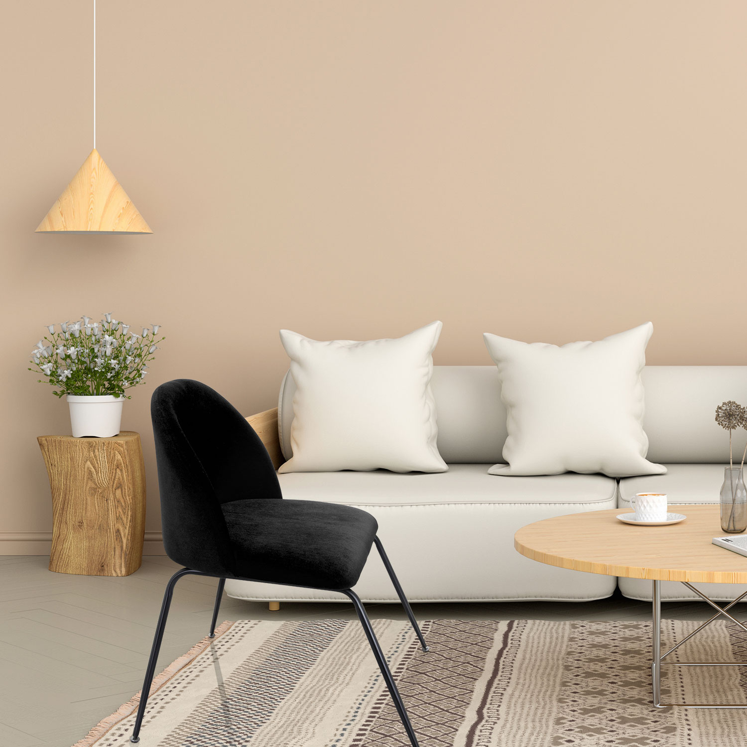 Poltrona Lounge VELVO Velluto nero hjh OFFICE - 7