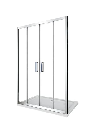 Porte de douche de 6 mm pour installation en niche avec quatre portes et ouverture centrale H.190 - 198-203