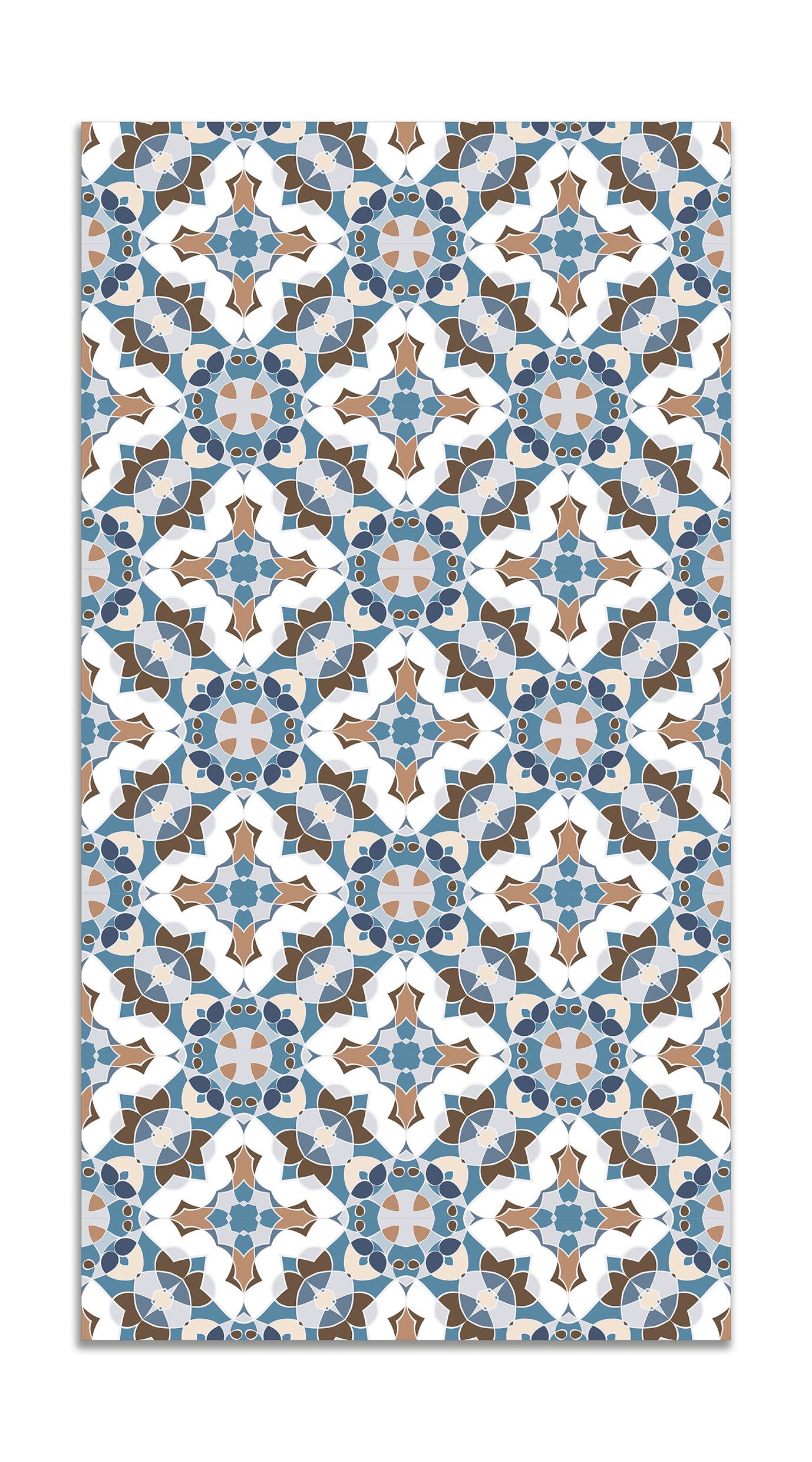 Tapis Vinyle Sol Lignes Étoiles Bleus 60x110cm - Résistant Et Antidérapant