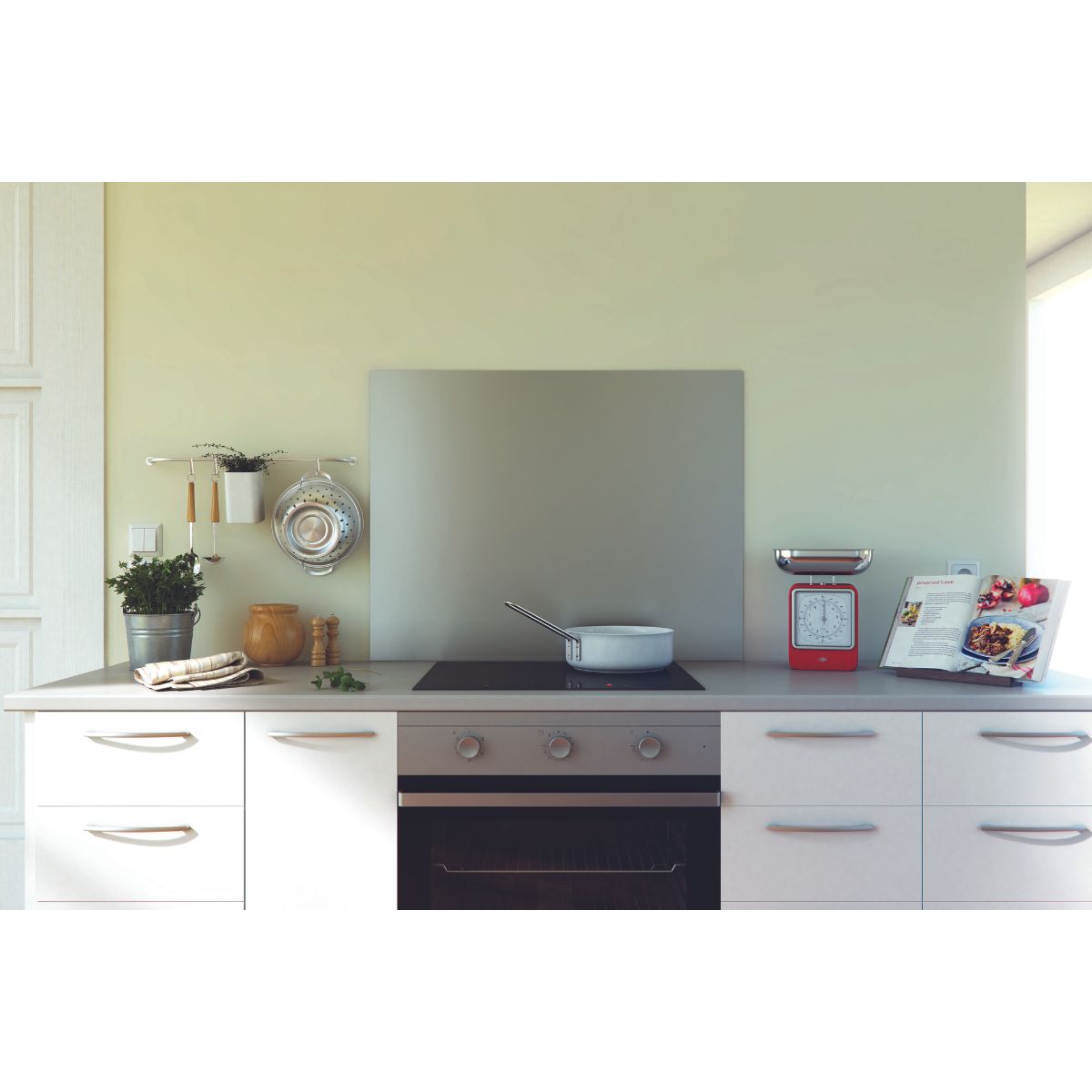 Crédence cuisine fond de hotte Inox - l 90 x H 70 cm - 6