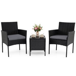 Outsunny Set Bistrò 3 Pezzi, Arredo da Esterno con Tavolino in Vetro e 2 Sedie per Balcone e Giardino, Bianco | Leroy Merlin Outsunny Set Bistrò 3 Pezzi, Arredo da Esterno con Tavolino in Vetro e 2 Sedie per Balcone e Giardino, Bianco | Leroy Merlin
