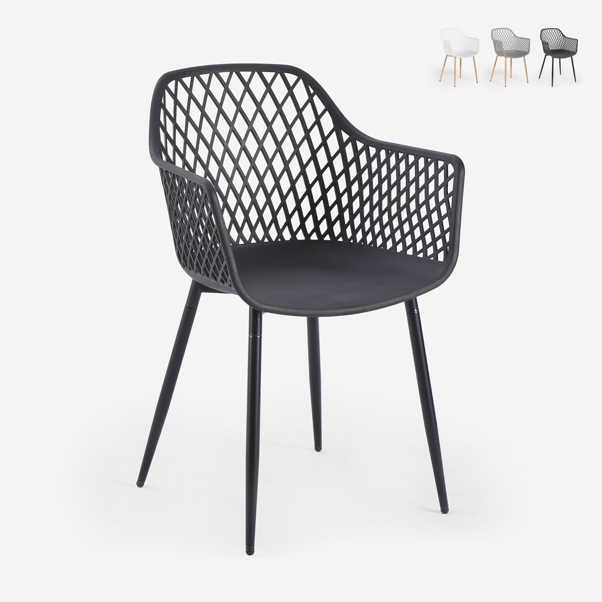 Chaise de cuisine moderne design en polypropylène avec accoudoirs Vetra ...