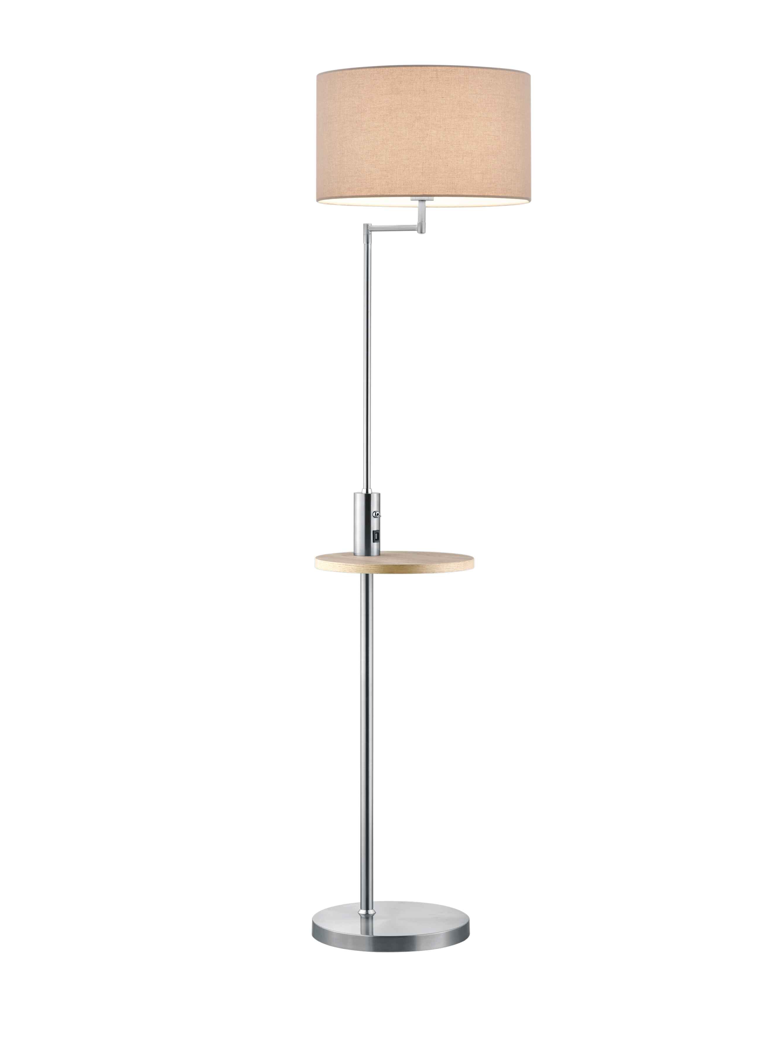 Lampa podłogowa stojąca Claas srebrno-kremowa 1xE27x60W wym: 160 x 40 x 40 cm tkanina Trio