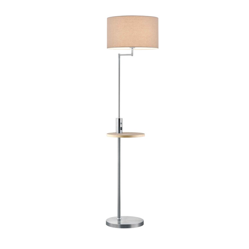 Lampa podłogowa stojąca Claas srebrno-kremowa 1xE27x60W wym: 160 x 40 x 40 cm tkanina Trio