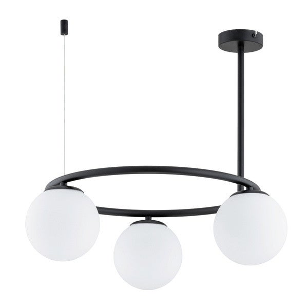 Lampa wisząca RINGO czarna 3 x E14 x 10W wym: 51 x 54 x 54 cm Alfa